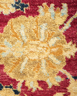 Traditional Mogul Red Wool Area Rug 7' 10" x 9' 10" - Solo Rugs