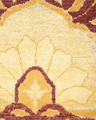 Traditional Mogul Yellow Wool Area Rug 8' 0" x 10' 4" - Solo Rugs