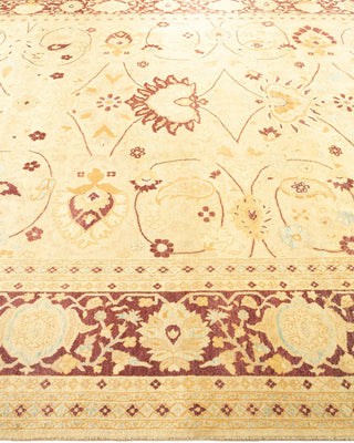 Traditional Mogul Yellow Wool Area Rug 8' 0" x 10' 4" - Solo Rugs
