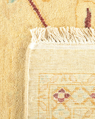 Traditional Mogul Yellow Wool Area Rug 8' 0" x 10' 4" - Solo Rugs