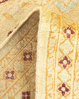 Traditional Mogul Yellow Wool Area Rug 8' 0" x 10' 4" - Solo Rugs