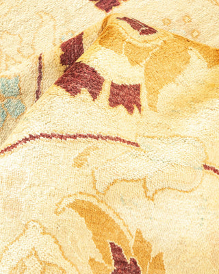 Traditional Mogul Yellow Wool Area Rug 8' 0" x 10' 4" - Solo Rugs