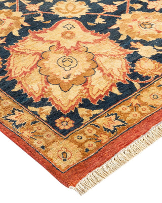 Traditional Mogul Orange Wool Area Rug 7' 10" x 10' 4" - Solo Rugs