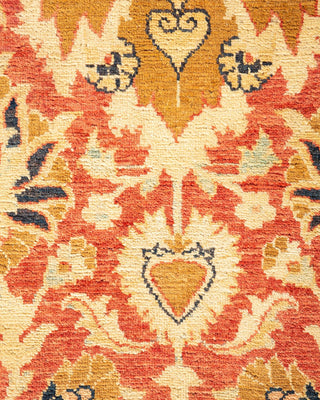 Traditional Mogul Orange Wool Area Rug 7' 10" x 10' 4" - Solo Rugs