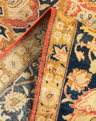 Traditional Mogul Orange Wool Area Rug 7' 10" x 10' 4" - Solo Rugs
