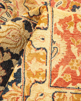Traditional Mogul Orange Wool Area Rug 7' 10" x 10' 4" - Solo Rugs