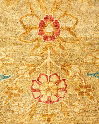 Traditional Mogul Yellow Wool Area Rug 8' 1" x 10' 8" - Solo Rugs