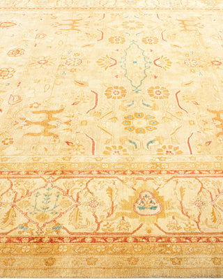 Traditional Mogul Yellow Wool Area Rug 8' 1" x 10' 8" - Solo Rugs