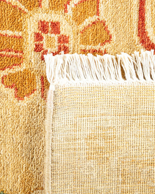 Traditional Mogul Yellow Wool Area Rug 8' 1" x 10' 8" - Solo Rugs