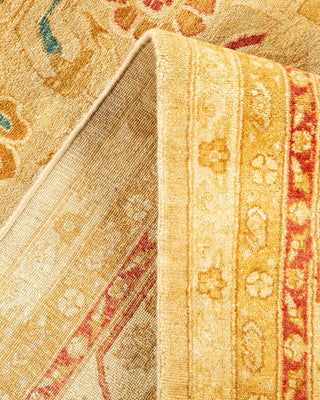 Traditional Mogul Yellow Wool Area Rug 8' 1" x 10' 8" - Solo Rugs