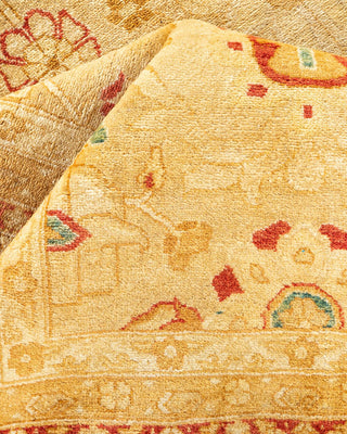 Traditional Mogul Yellow Wool Area Rug 8' 1" x 10' 8" - Solo Rugs