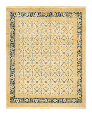 Traditional Mogul Ivory Wool Area Rug 8' 1" x 9' 10" - Solo Rugs