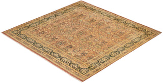 Traditional Mogul Pink Wool Square Area Rug 7' 10" x 8' 1" - Solo Rugs