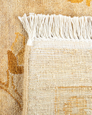 Traditional Mogul Yellow Wool Area Rug 9' 4" x 11' 8" - Solo Rugs