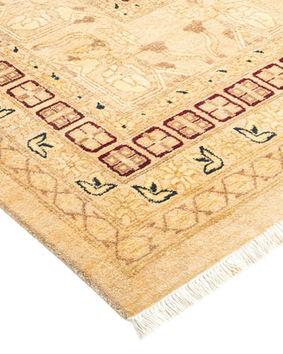 Traditional Mogul Ivory Wool Area Rug 8' 0" x 10' 5" - Solo Rugs