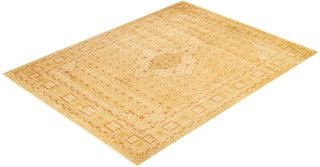 Traditional Mogul Yellow Wool Area Rug 7' 10" x 10' 4" - Solo Rugs