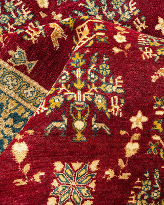 Traditional Mogul Red Wool Area Rug 8' 0" x 10' 7" - Solo Rugs