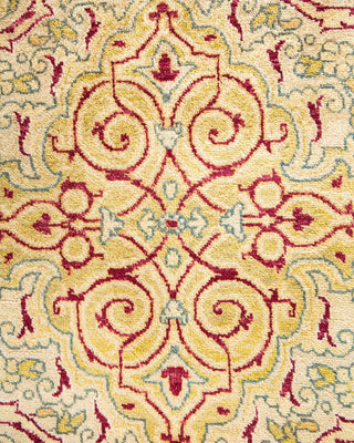 Traditional Mogul Ivory Wool Area Rug 7' 10" x 10' 7" - Solo Rugs