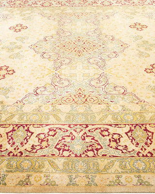 Traditional Mogul Ivory Wool Area Rug 7' 10" x 10' 7" - Solo Rugs