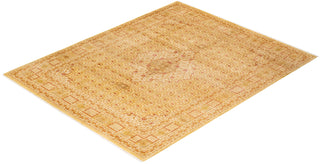 Traditional Mogul Yellow Wool Area Rug 8' 1" x 10' 2" - Solo Rugs
