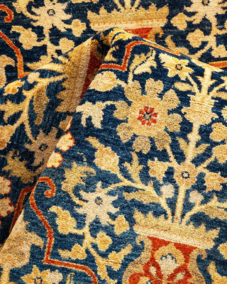 Traditional Mogul Blue Wool Area Rug 8' 3" x 10' 8" - Solo Rugs