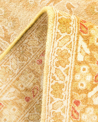 Traditional Mogul Yellow Wool Area Rug 8' 0" x 9' 10" - Solo Rugs