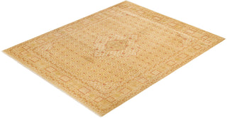 Traditional Mogul Yellow Wool Area Rug 8' 0" x 9' 10" - Solo Rugs