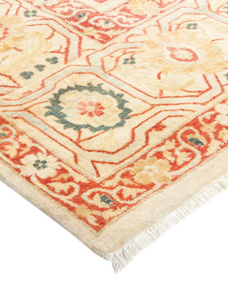 Traditional Mogul Ivory Wool Area Rug 8' 3" x 10' 5" - Solo Rugs
