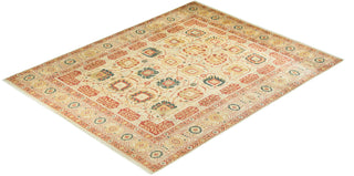 Traditional Mogul Ivory Wool Area Rug 8' 3" x 10' 5" - Solo Rugs