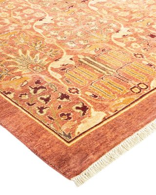 Traditional Mogul Pink Wool Area Rug 8' 1" x 9' 10" - Solo Rugs