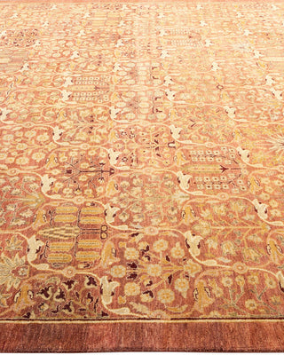 Traditional Mogul Pink Wool Area Rug 8' 1" x 9' 10" - Solo Rugs