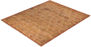 Traditional Mogul Pink Wool Area Rug 8' 1" x 9' 10" - Solo Rugs