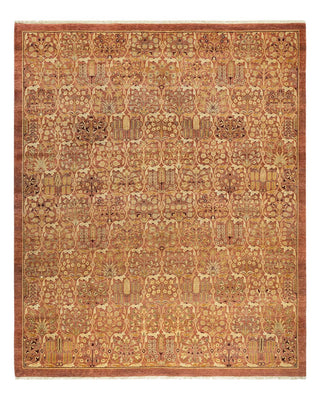 Traditional Mogul Pink Wool Area Rug 8' 1" x 9' 10" - Solo Rugs