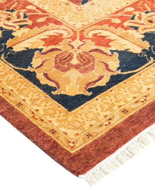 Traditional Mogul Orange Wool Area Rug 8' 1" x 10' 2" - Solo Rugs