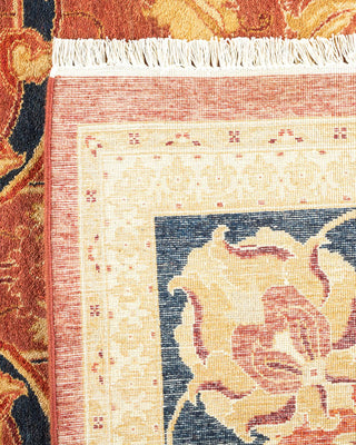 Traditional Mogul Orange Wool Area Rug 8' 1" x 10' 2" - Solo Rugs