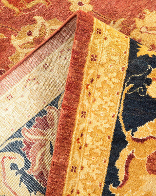 Traditional Mogul Orange Wool Area Rug 8' 1" x 10' 2" - Solo Rugs