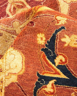 Traditional Mogul Orange Wool Area Rug 8' 1" x 10' 2" - Solo Rugs