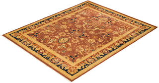 Traditional Mogul Orange Wool Area Rug 8' 1" x 10' 2" - Solo Rugs