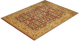 Traditional Mogul Red Wool Area Rug 7' 10" x 10' 1" - Solo Rugs