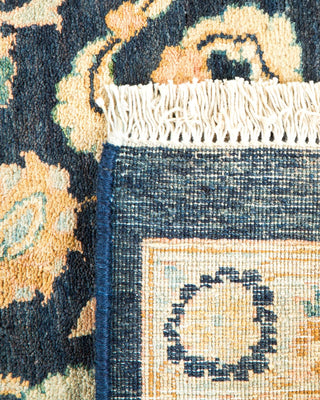 Traditional Mogul Blue Wool Area Rug 6' 1" x 9' 6" - Solo Rugs