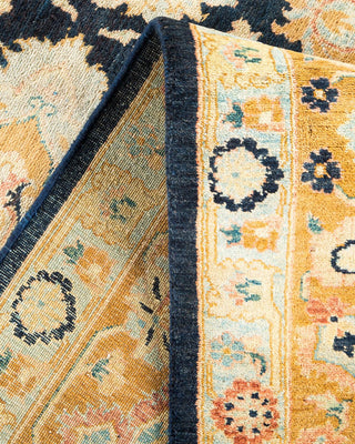 Traditional Mogul Blue Wool Area Rug 6' 1" x 9' 6" - Solo Rugs
