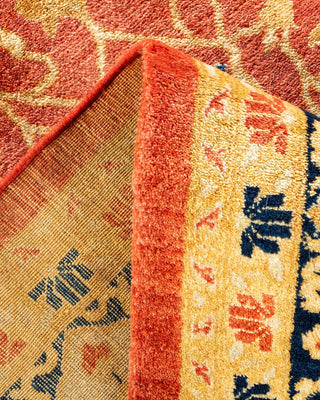 Traditional Mogul Orange Wool Area Rug 6' 1" x 9' 4" - Solo Rugs