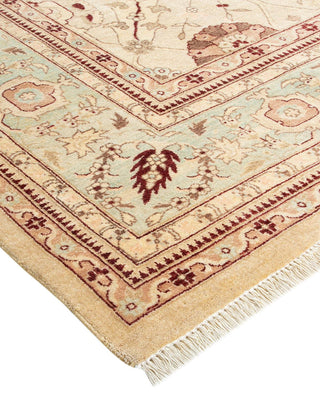 Traditional Mogul Ivory Wool Area Rug 9' 3" x 11' 10" - Solo Rugs