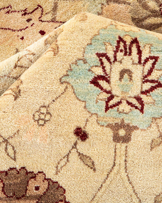 Traditional Mogul Ivory Wool Area Rug 9' 3" x 11' 10" - Solo Rugs