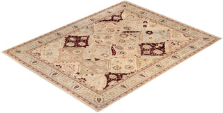 Traditional Mogul Ivory Wool Area Rug 9' 3" x 11' 10" - Solo Rugs