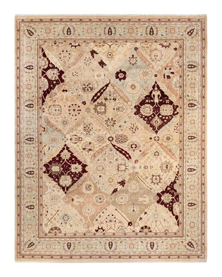Traditional Mogul Ivory Wool Area Rug 9' 3" x 11' 10" - Solo Rugs