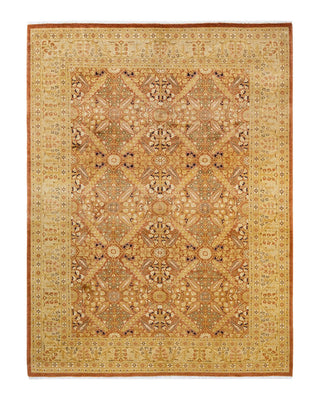 Traditional Mogul Brown Wool Area Rug 6' 1" x 8' 1" - Solo Rugs