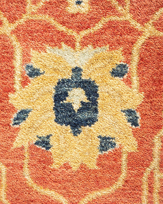 Traditional Mogul Orange Wool Area Rug 9' 1" x 11' 7" - Solo Rugs