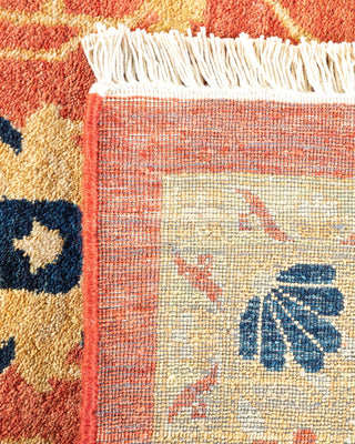 Traditional Mogul Orange Wool Area Rug 9' 1" x 11' 7" - Solo Rugs