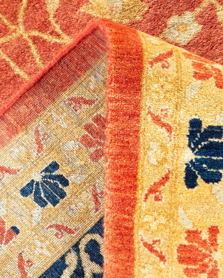 Traditional Mogul Orange Wool Area Rug 9' 1" x 11' 7" - Solo Rugs